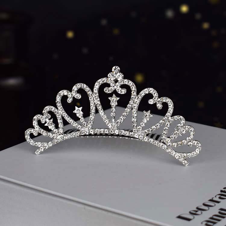 Children's Rhinestone Pearl Crown Hair Comb: Headdress Ornament for Photo Studio or Wedding