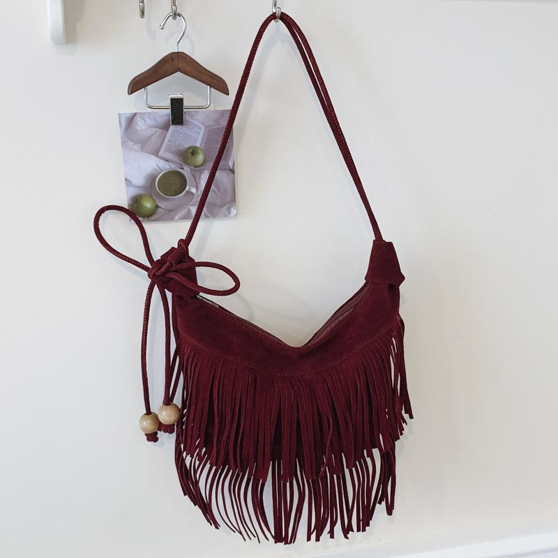 Retro Niche Fringed Messenger Bag Women's Autumn New Popular High-value Single Shoulder Messenger Bag
