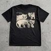 Cocteau Twins Katzen Grafik Cartoon Unisex Schwarzes T-Shirt S-