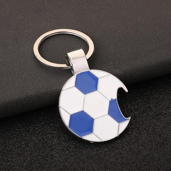 2Pcs Soccer Keychain Bottle Opener Keychain Charm Accessory for Keys & Cars, for Football Fan Gifts