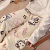 Women's Winter KT Cat Cartoon Flannel Sleep Pants - Thick, Warm, and Cozy for Home