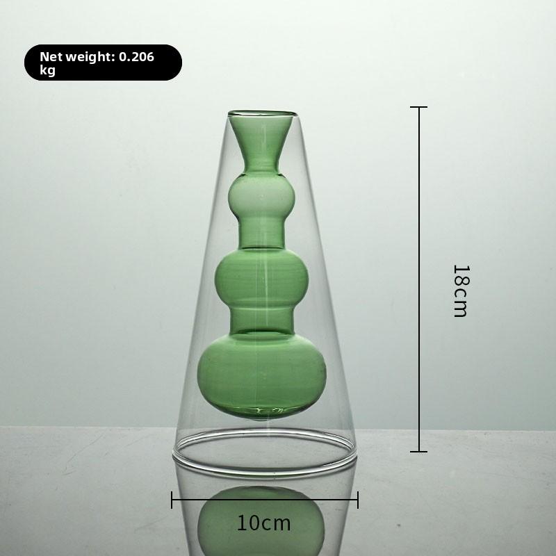 Nordic Creative Glass Small Vase Decorative Living Room Flower Arrangement Water Cultivation Feng ui Ornament