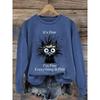 Womens Christmas Print Crewneck Sweatshirt Loose Fit Long Sleeve Pullover