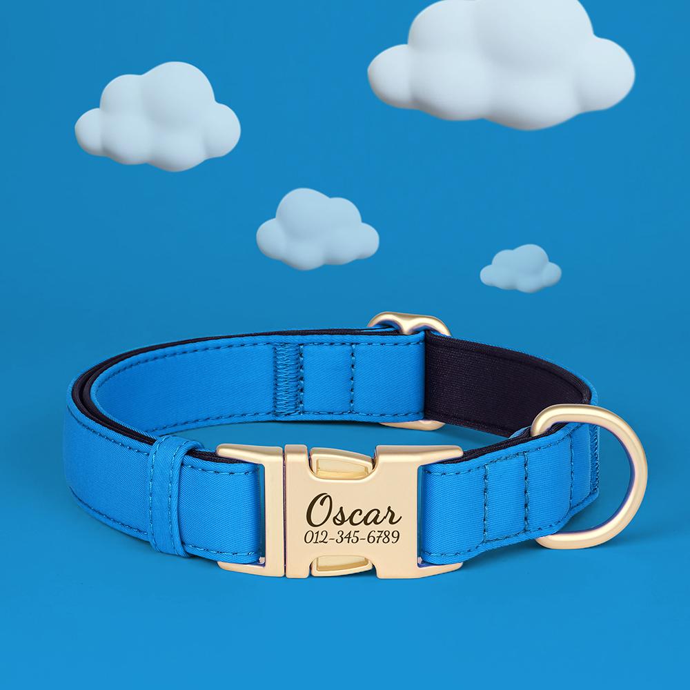 Colorful Dog Collar Customized Nylon Dog Collars Durable Pet Necklace With 8 Colors Padded for Small Large Dogs New Engraving