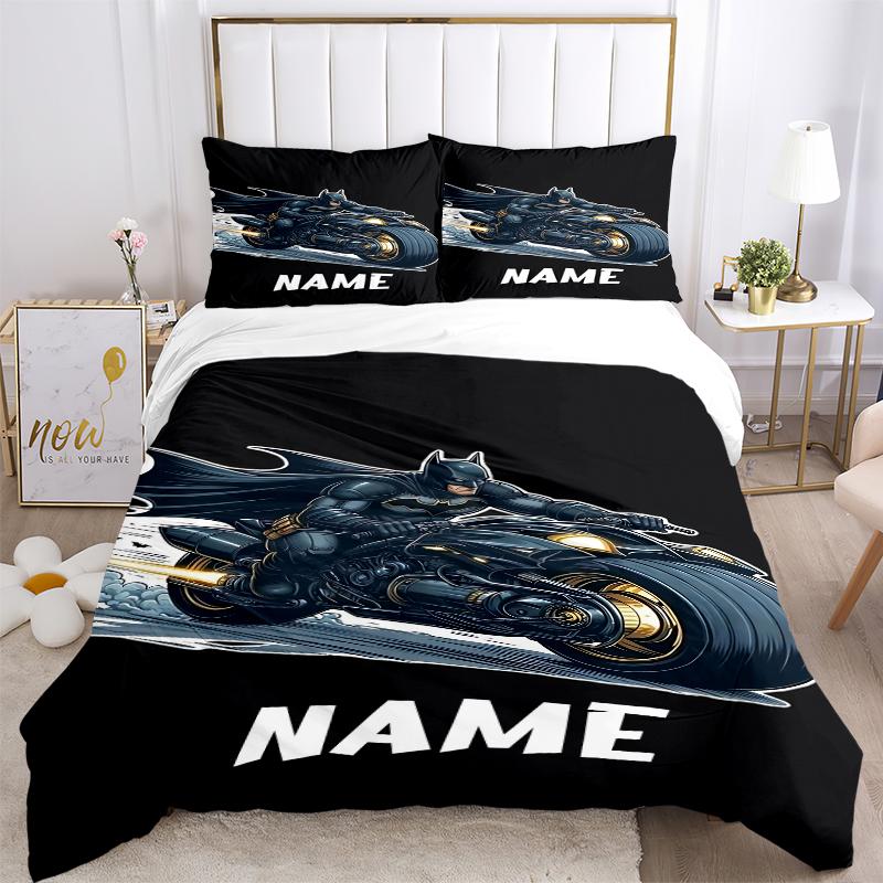 Custom Textile Batman Night Bedding 3 Piece Set HD Print Duvet Cover Pillowcases for Teens Adult Bedroom Decoration