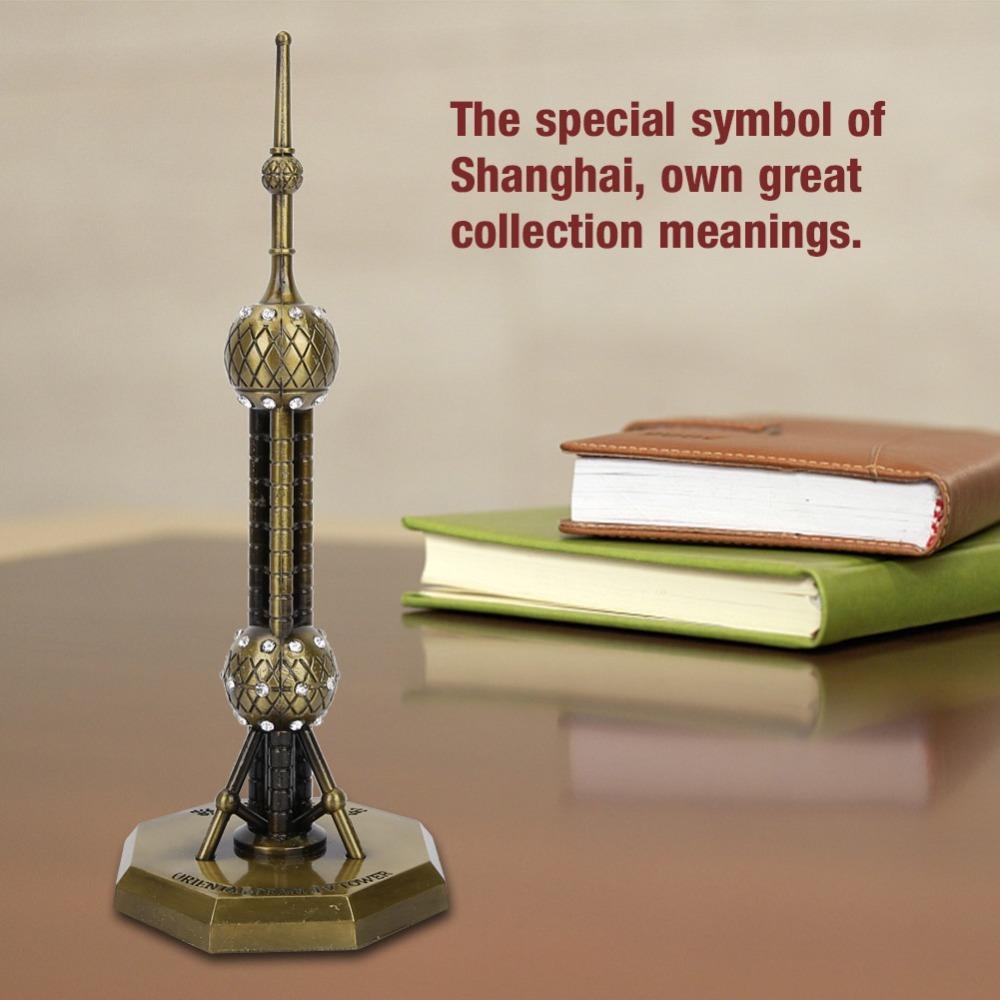 Metal Craftsmanship TV Tower Building Replica Landmark Figurine Model For Home Office