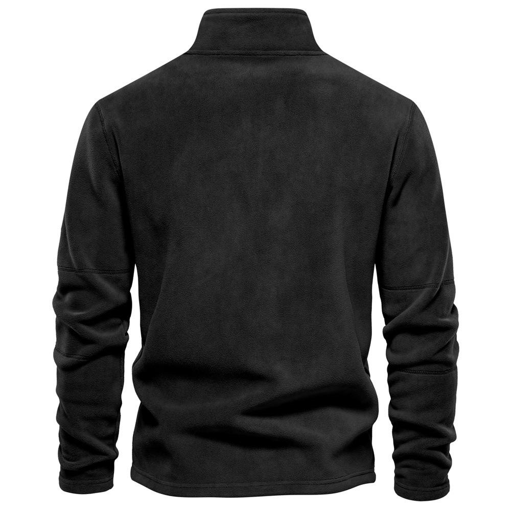 Men's Versatile Zip-Up Stand Collar Fleece Sweatshirt for Autumn/Winter