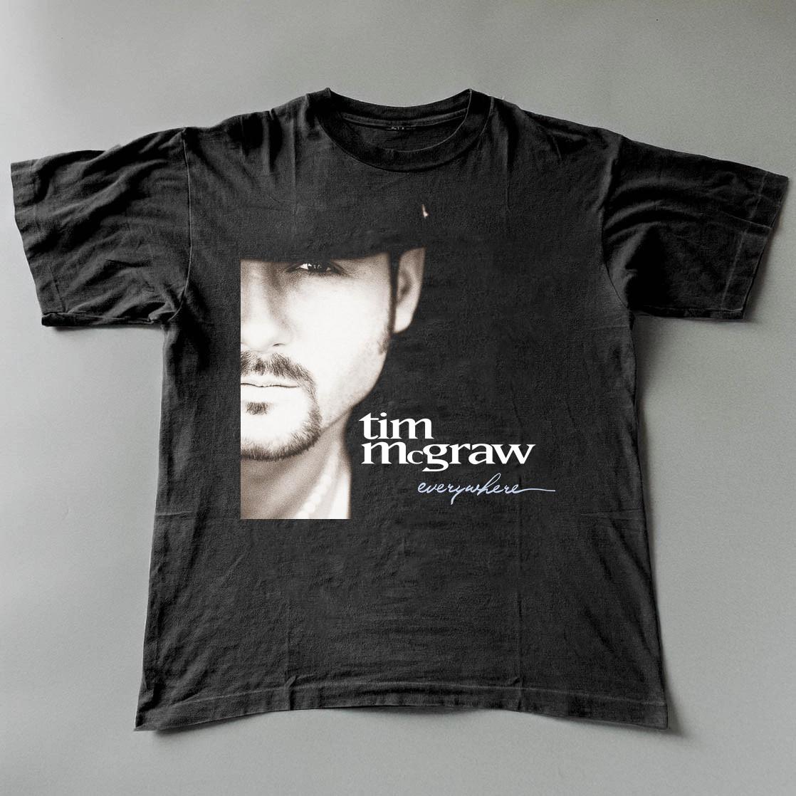 Everywhere - Album by Tim McGraw Black Cotton Shirt size S-5XL TH713 S разноцветный