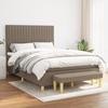 3137313 vidaXL Divan Bed with Mattress Taupe 140x190 Cm Fabric