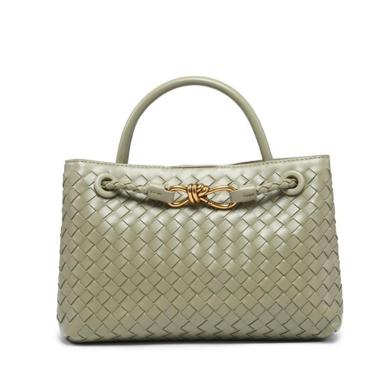 

Handwoven bag new retro metal buckle portable messenger women s bag horizontal large capacity
