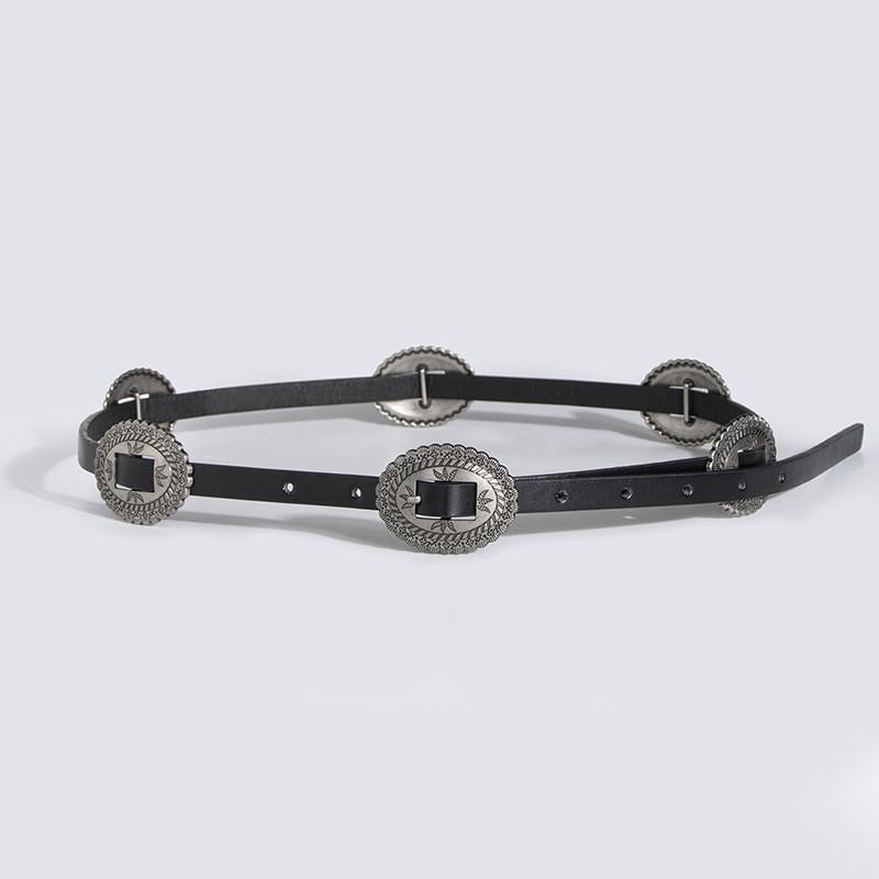 Artistic Vintage Waist Belt With Alloy Pin Buckle And Handcrafted Finish For Boho Look