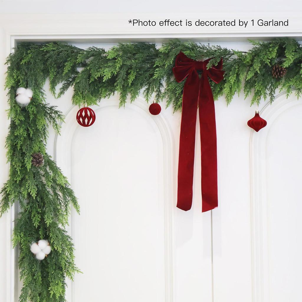 1pcs Christmas Cedar Garland Winter Pine Garland for Mantle Holiday Atmosphere Props Party Supplies for Front Door Living Decor