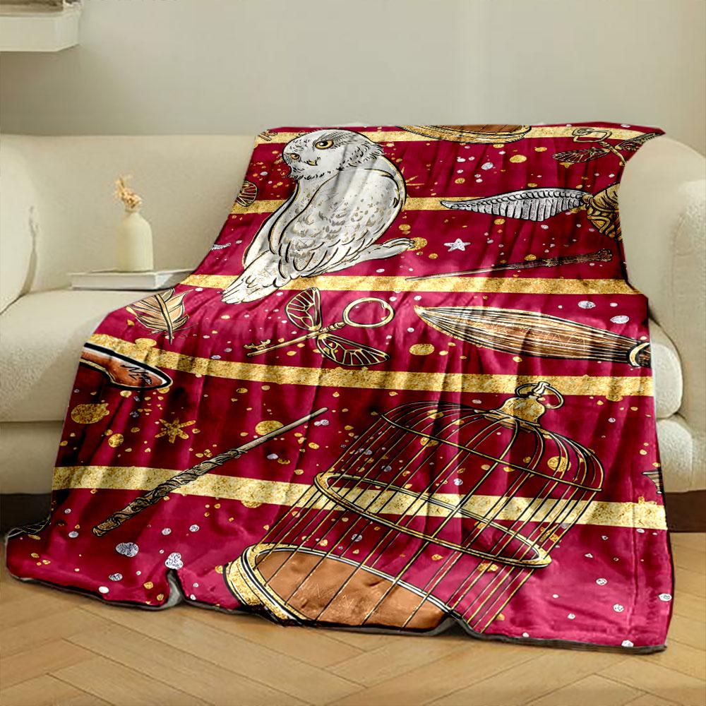 Harry Potter Hedwig Owl Magic Elements Blanket bedroom Blanket for Livingroom Couch lunch break Soft throw for Friend's festival Gift