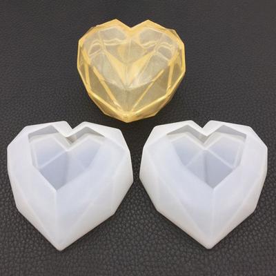 2Pcs/Set Heart Design Box Resin Mold Jewelry Box Mold Plaster Concrete Silicone Mold Cement Container Molds Clay Mold