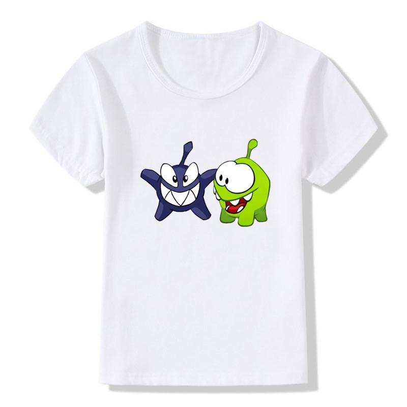 2025 Om Nom Stories Print Kids T Shirt Summer New T-shirt Cartoon Children T-shirts Baby Girls Boys Clothes Unisex Tshirt,HKP5410