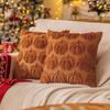 Burnt Orange Fall Pumpkin Decorative Throw Pillow Covers 18x18 Inch Soft Plush 3D Embroidered Halloween Pillow Covers for Fall