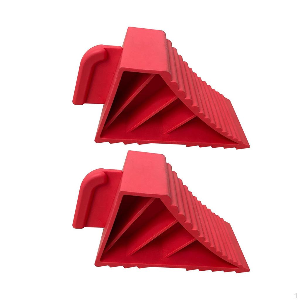 2 Pieces Heavy Duty Wheel Chocks Rubber Easy To Use Spare Parts Universal Tire Stopper