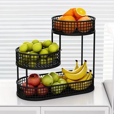 Multi Layer Kitchen Organizer Fruit Vegetable Shelf Bathroom Makeup Storage Desktop Dim Sum Storage Basket Kitchen Accessories