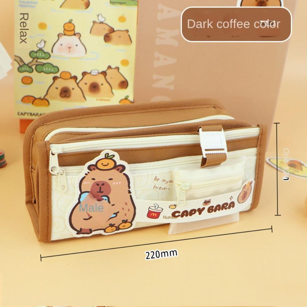 Large-capacity Capybara Pencil Case Multifunctional Capybara Pencil Bag School Supplies