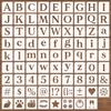 Conjunto de 80 Peças de Estênceis DIY de Alfabeto, Números e Símbolos, Incluindo Letras Inglesas Maiúsculas e Minúsculas, Números, Símbolos e Padrões Divertidos.