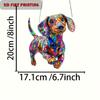 Colorful 2D Acrylic Maltese Poodle Sun Catcher Chihuahua Theme Window Decor Light Catcher Garden Family Sausage Dog Lover Gift