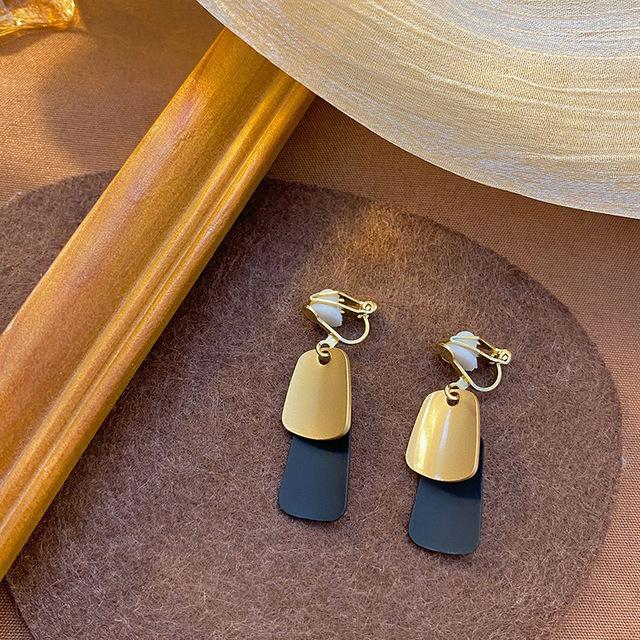 

Изысканные опаловые зажимы для ушей без пирсинга ушей, женский темперамент, длинные простые украшения для ушей, тонкие серьги, темперамент, модно