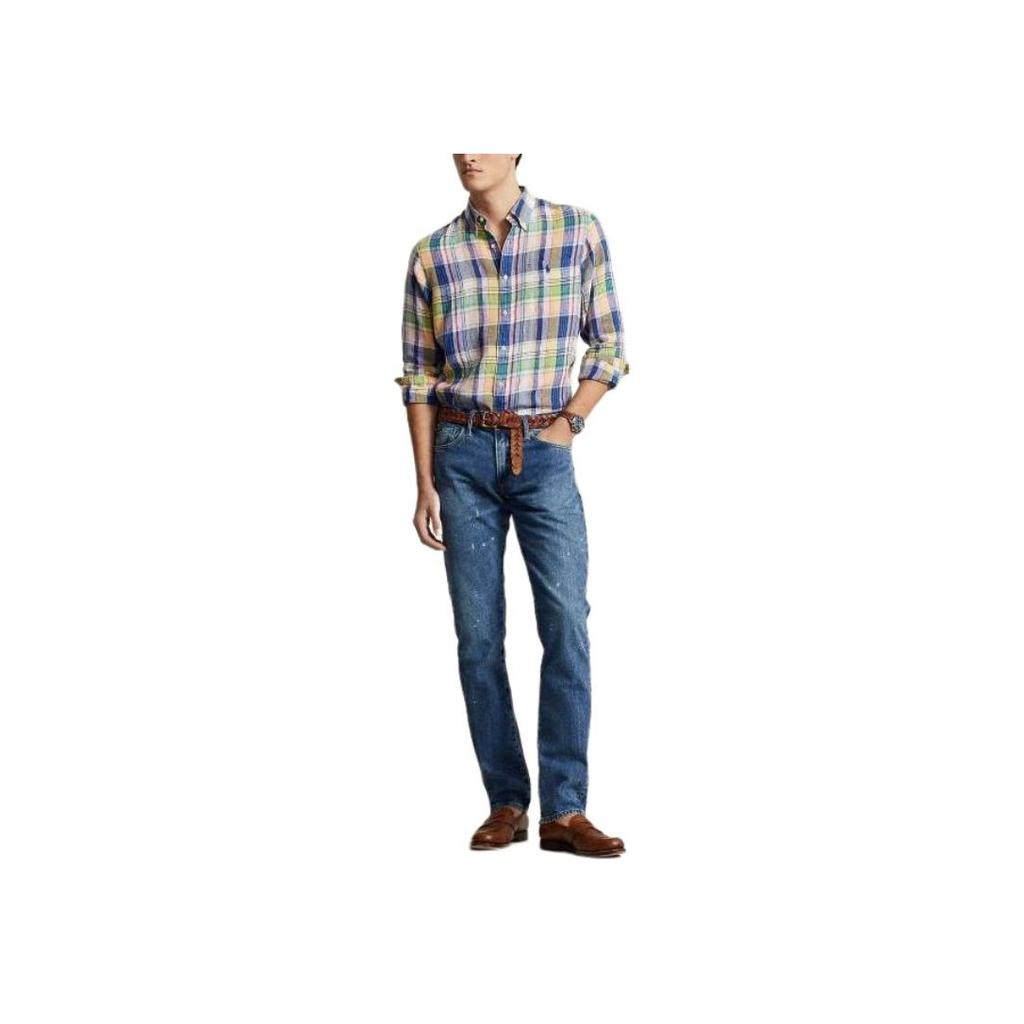 Polo Ralph Lauren Color Block Plaid Button-Down Long Sleeve Shirt Men Shirts Multicolor 710937880-001