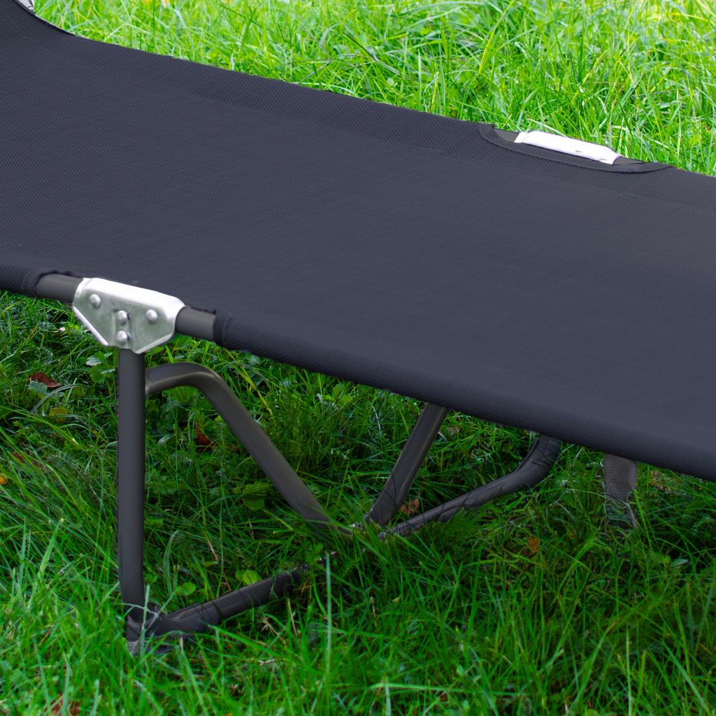 Foldable Garden Lounge With Roof Grey Steel Beach Chair Sun Chair