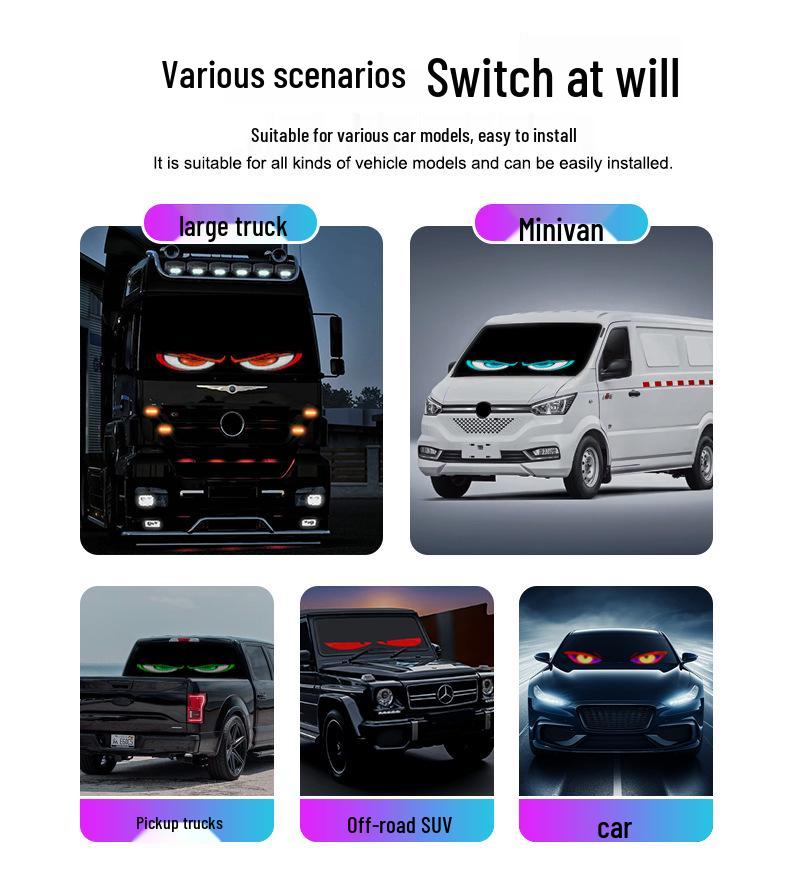 LED Flexible Screen Car Eye Light - Dynamic Internet Celebrity Smart Sticker
