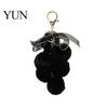Grape Plushie Charm Plush Keychain for Handbags, Fuzzy Cluster Bag with Bow Bow, Decorative Fluffy Ball Keyring Backpacks and Purses Fruit