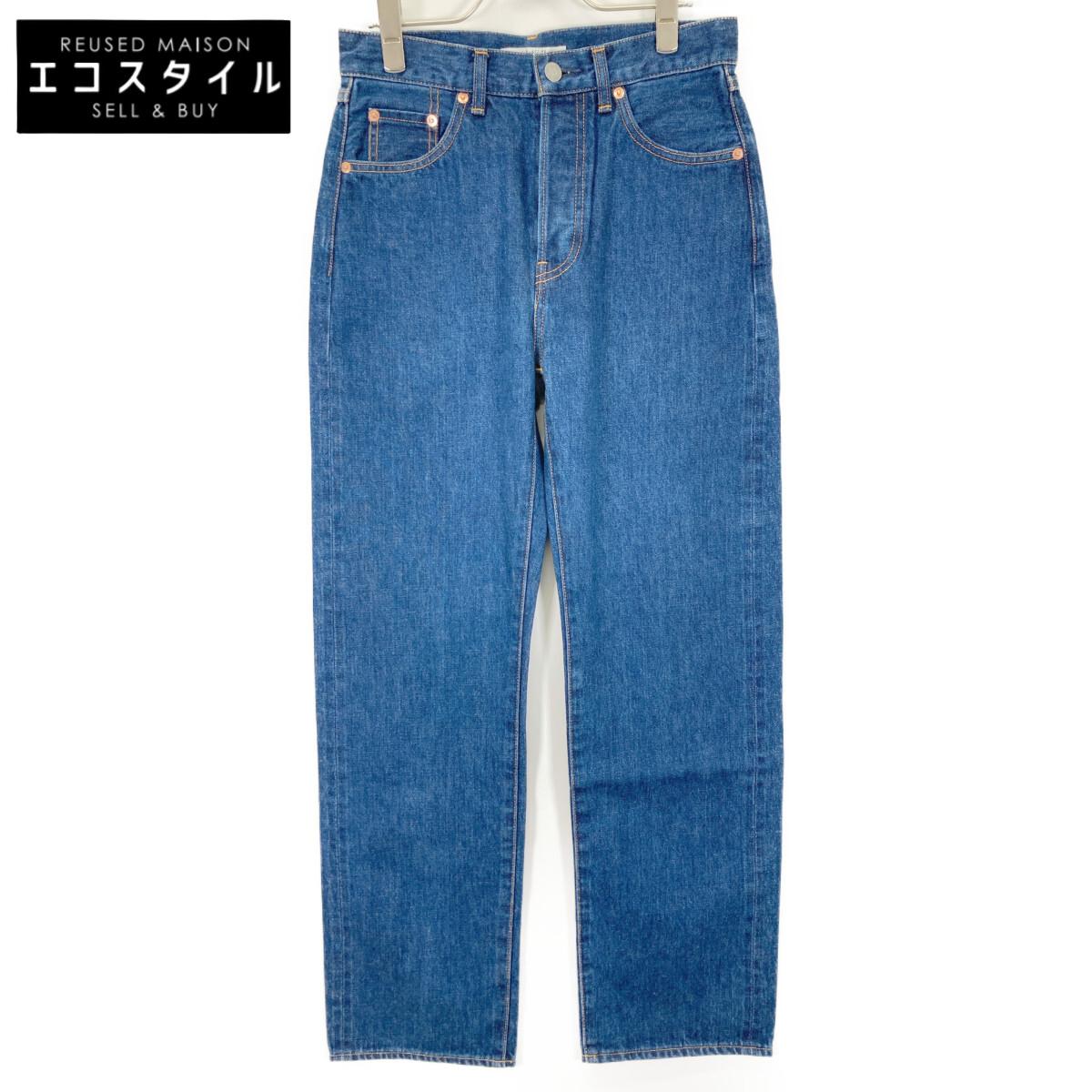 

J.B.ATTIRE JBS-2402 Выцветший синий хлопок ширинка на молнии прямые джинсы низ 1 синий б/у