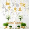 Spirals Hangings Suitable For Communion Handmade Crosses Doves Streamers Elegant Handmade Ceiling Decorations