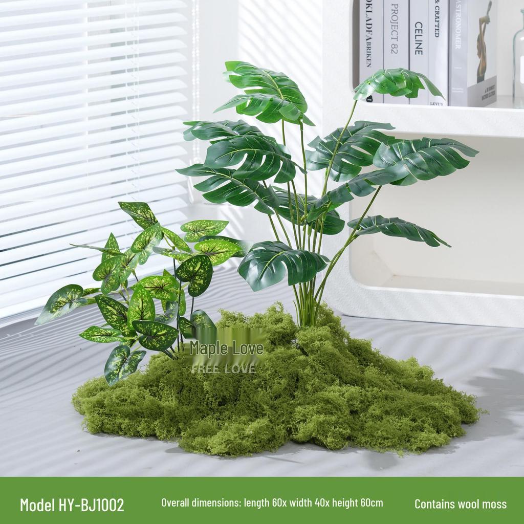Luxury Faux Green Plant and Flower Decor - Indoor Moss and Grass Clusters for Elegant Landscaping.