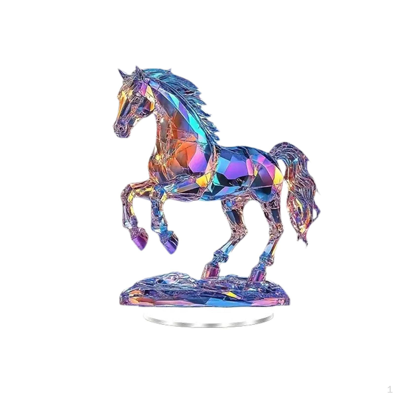 

2D Acrylic Horse Ornament Year of Decor Freestanding Collection Desktop Display with Base for