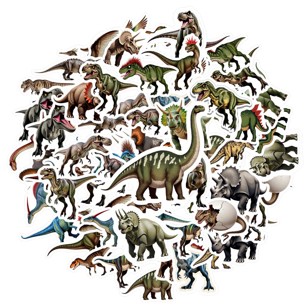35pcs Cartoon Dinosaur Stickers Lovely Jurassic Stickers Funny Stickers For Suitcase Fridge Phone Luggage Laptop DIY