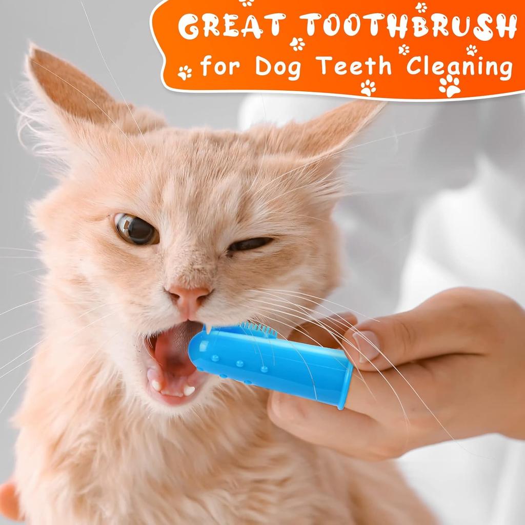 Nuogo 80 Packs Dog Toothbrush Soft Finger Brushes Pet Finger Toothbrush Easy Teeth Cleaning Dog Tooth Brush Oral Care Pet Dental Brush Pet Cleaning