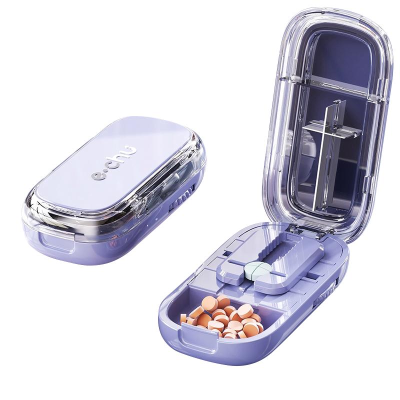 Health Pills Case Quarter Pill Cutter Storage Box Portable Medicine Tablet Medicine Dustproof Divider for Small Pills and Large