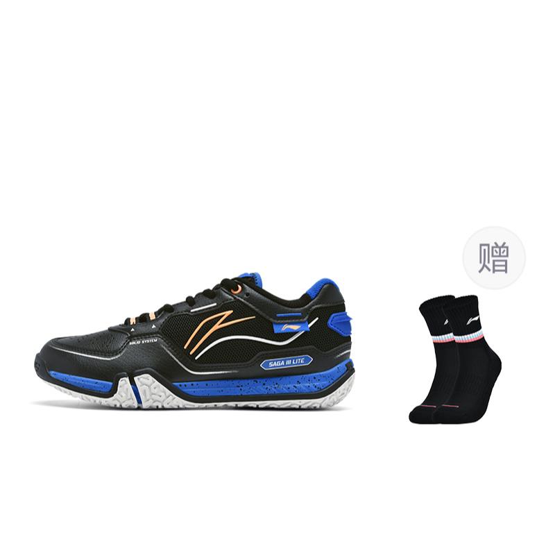 

Li Ning Saga 3LITE Cushioning Slip Resistant Abrasion Resistant Support Rebound Low top Badminton Shoes Unisex Black AYTV003-2 43
