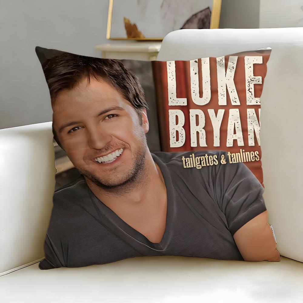 popular singer Luke Bryan Cushion Cover Soft EasyWash Pillow Case Versatile for Couch Bed Travel and Office