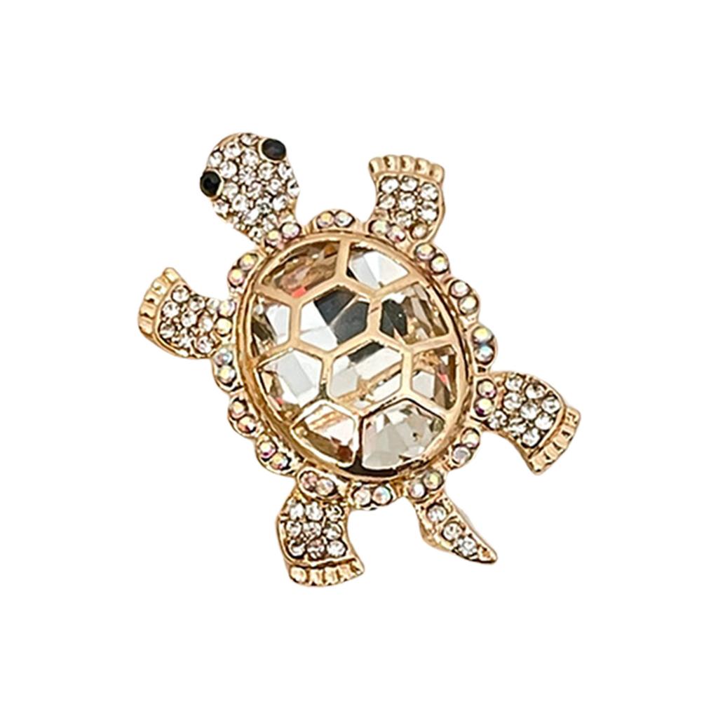 Spilla a forma di tartaruga con strass e chiusura sicura in lega ipoallergenica, spilla da bavero, gioiello per feste, viaggi, regali