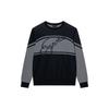Letter Embroidered Round Neck Casual Long Sleeve Knit Sweater Men Sweater Black 3K1MXE-1MLYZ-0920