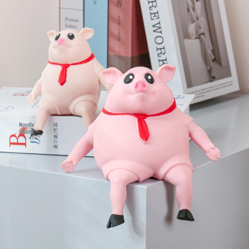 Pink Pig King Stress Relief Toy - Cute Squeeze Gorilla for Fun & Relaxation