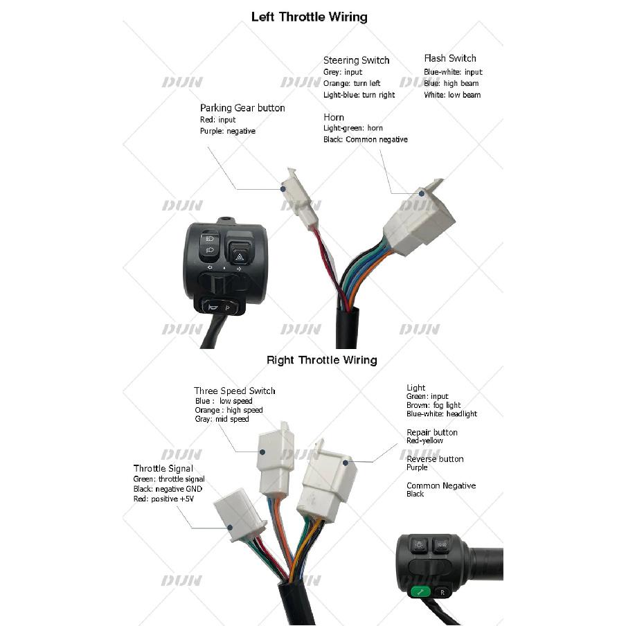 N1S KMH/MPH One-LIN Speed Sensor LCD Speedometer Display with T08 Throttle for Electric Scooter Motorcycle