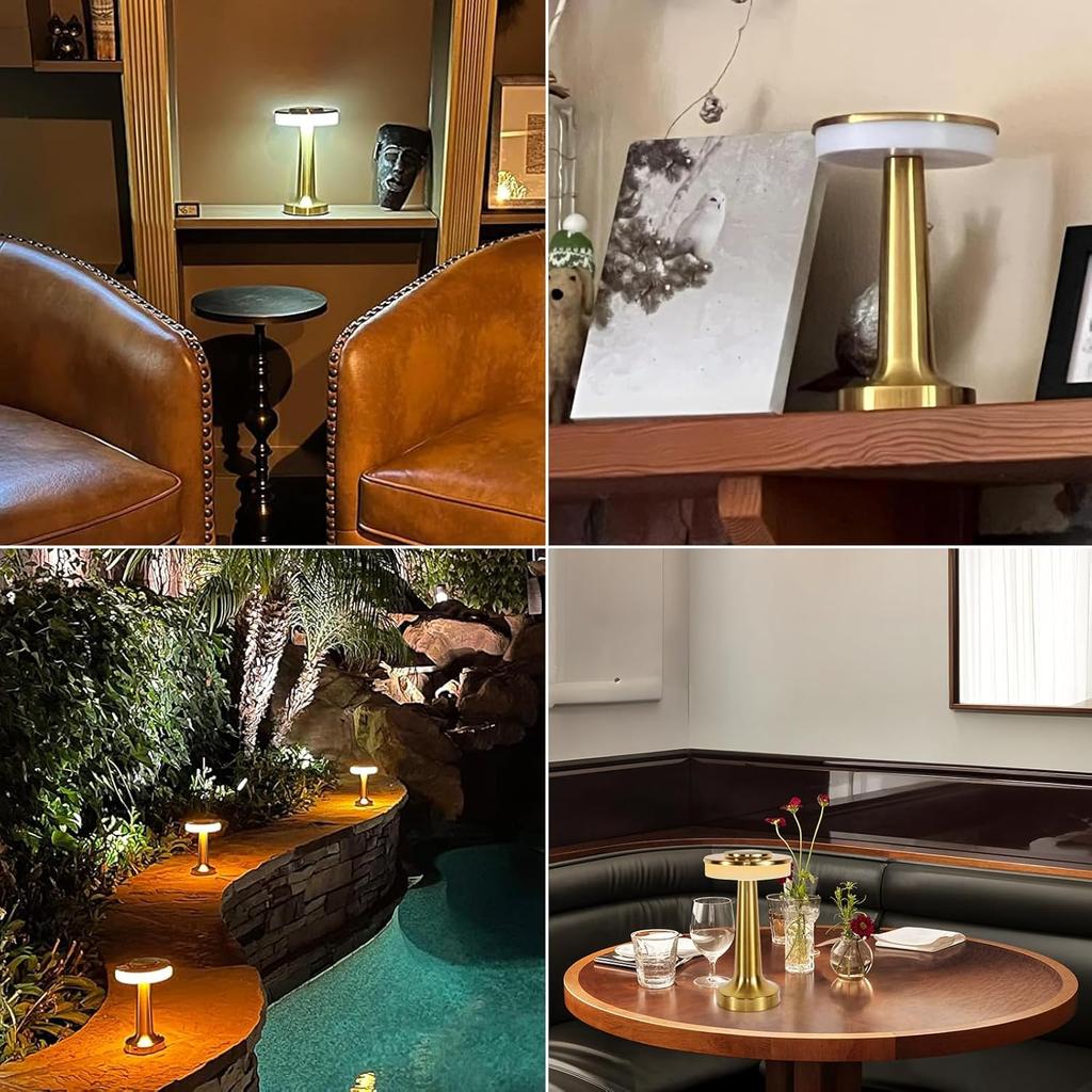 Cordless Table Lamp, Portable LED Desk Lamp, Table Sensor Control Beside Lamps, Kids Night Light with Stepless Dimming & Charging Completed Tip Light