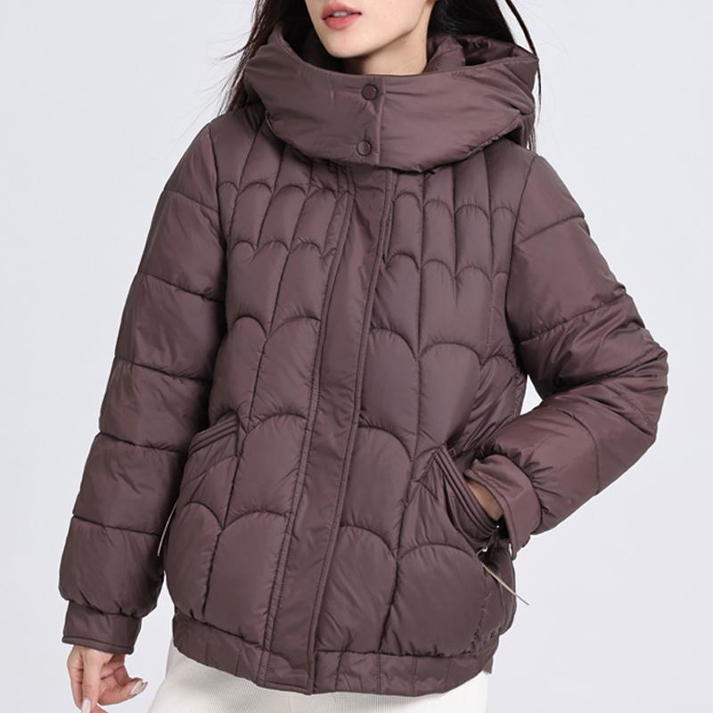 

Осенне-зимняя женская утепленная и утепленная верхняя одежда, теплая, короткая, свободная, удобная, с застежкой-молнией, отворотом, с капюшоном XXS