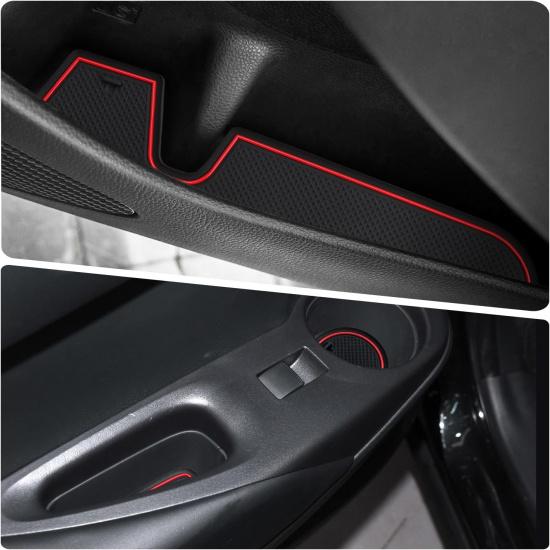 Auovo Cup Holder Ert Door Liners Compatible With Toyota Corolla Hatchback Accessories -2025 2026 Car Console Cup Holder Door Pocket Mats Pads For