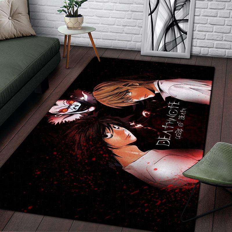 Death Note Comic Printed Carpet for Living Room Rugs Camping Stranger Things Picnic Mats Anti-Slip E-sports Rug Yoga Mat Gifts