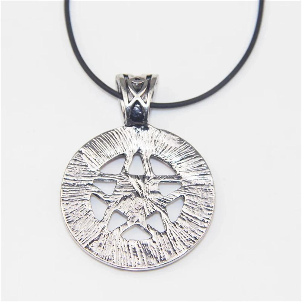 ZRM Vintage Supernatural Lucifer Satan Witch Protect Star Amulet Pentagram Pendant Necklace for Men Women