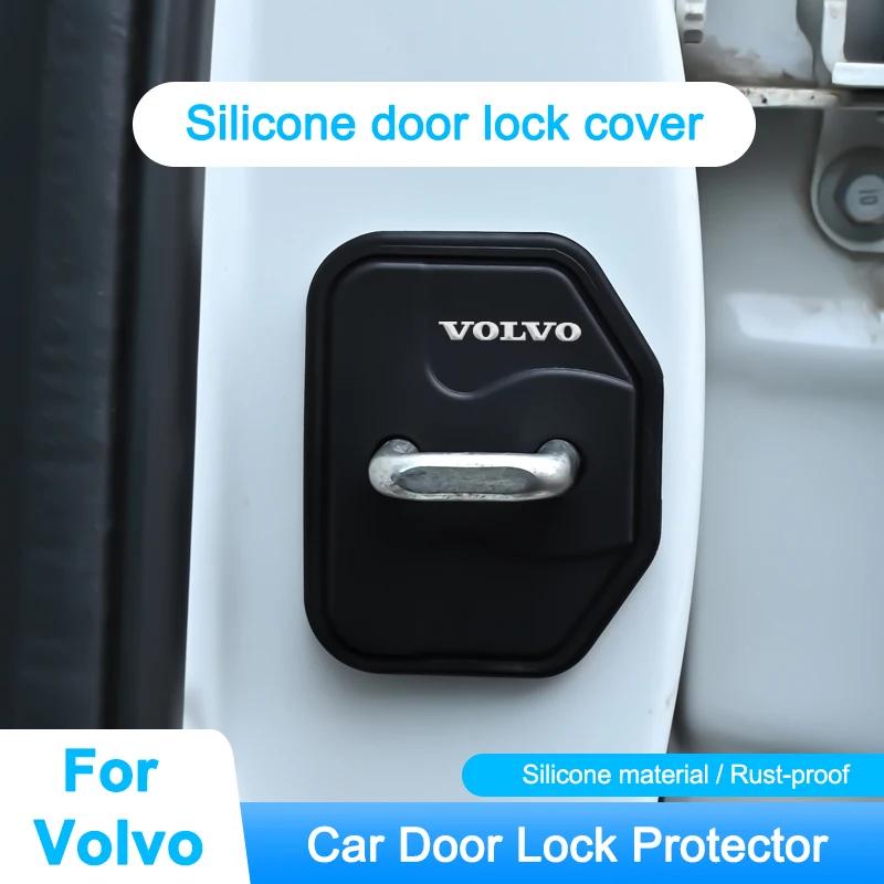 2/4 szt. Osłony Zamków Drzwi Samochodu Stal Nierdzewna Akcesoria Ochronne Do Volvo Rdesign Polestar AWD V50 S60 XC60 S40 XC40 XC90 V60
