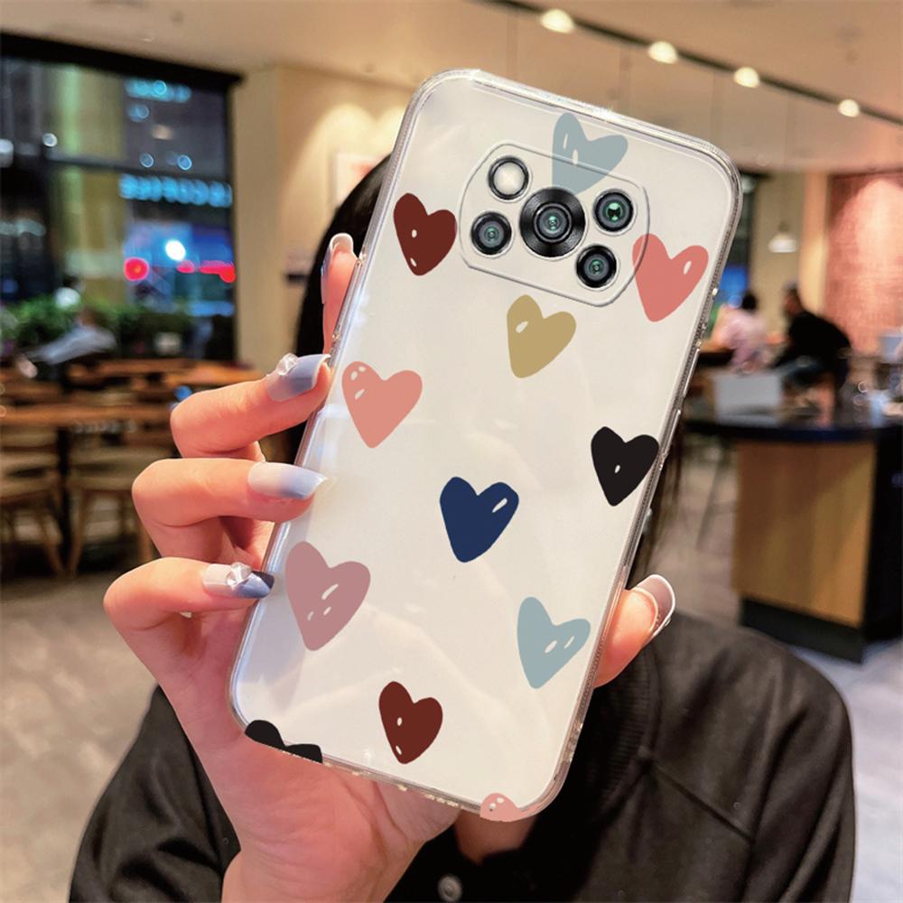 

Cute Heart Love Transparent Clear Non-Yellowing Phone Case For Xiaomi Poco X3 Pro NFC Cover Silicone for pocox3 poco x3 6.67 poco X3 Pro